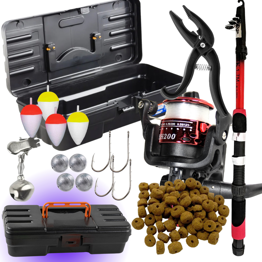 Kit Pesca Completo com Vara Molinete Maleta com Acessórios e Alicate Pega Peixe em Oferta na Shopee