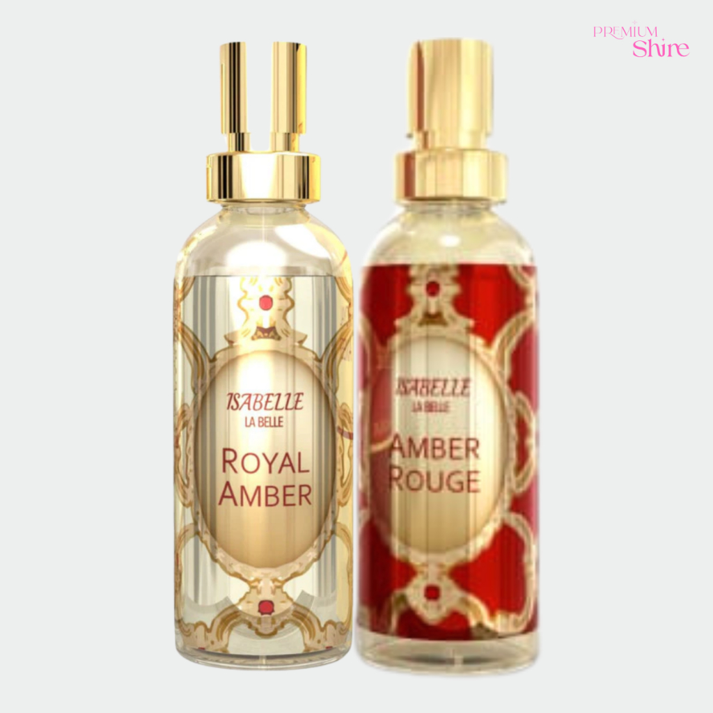 Perfume Árabe Royal Amber 15ml + Amber Rouge 15ml - Isabelle la Belle - Perfume para Bolsa Portatil