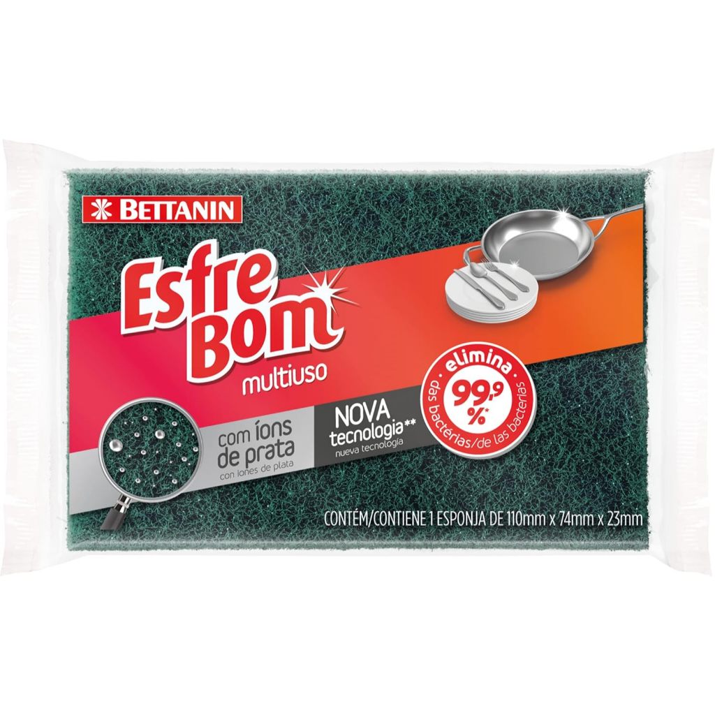 Esponja Dupla Face Multiuso Limpeza Pesada Cozinha Bettanin Alta Durabilidade em Oferta na Shopee