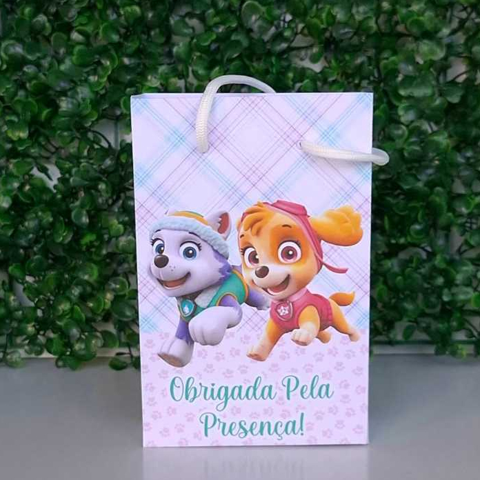 Sacolinha Personalizada Temática (P) para Festa Lembrancinhas Aniversário Patrulha Canina
