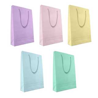 KIT 10/20/30/40/50 UNIDADES sacolas de papel várias cores (CANDY) LISAS TAMANHO 23x16x6 CM em Oferta na Shopee