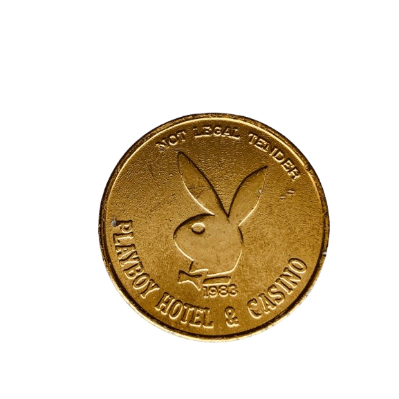 Ficha Token Colecionavel Playboy Hotel & Casino 1983 Emblema Medalha Fantasia Moeda ref 949