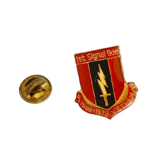 Broche Pin Botton Colecionavel USA Army Signal Corps 1st Signal Brigade Vietnam 1ª Brigada Militar de Comunicações