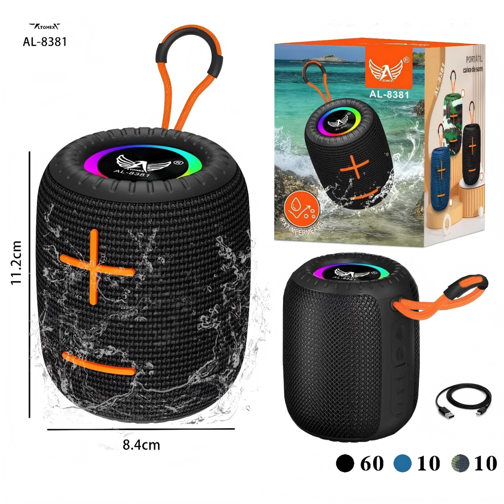 Caixa De Som Bluetooth Portátil Altomex AL-8381 Impermeável 110v/220v Alto-falante de 2 em Oferta na Shopee