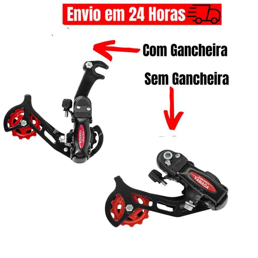Câmbio Traseiro Yamada 7v/21v Index Sem Gancheira Bike Mtb Preto Passador Macaquinho