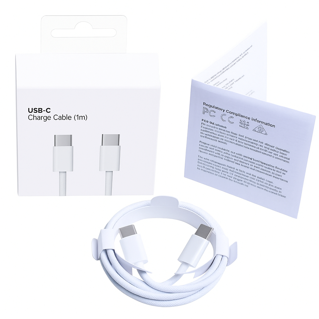 CABO CARREGADOR DUPLO USB-C DE 1 METRO