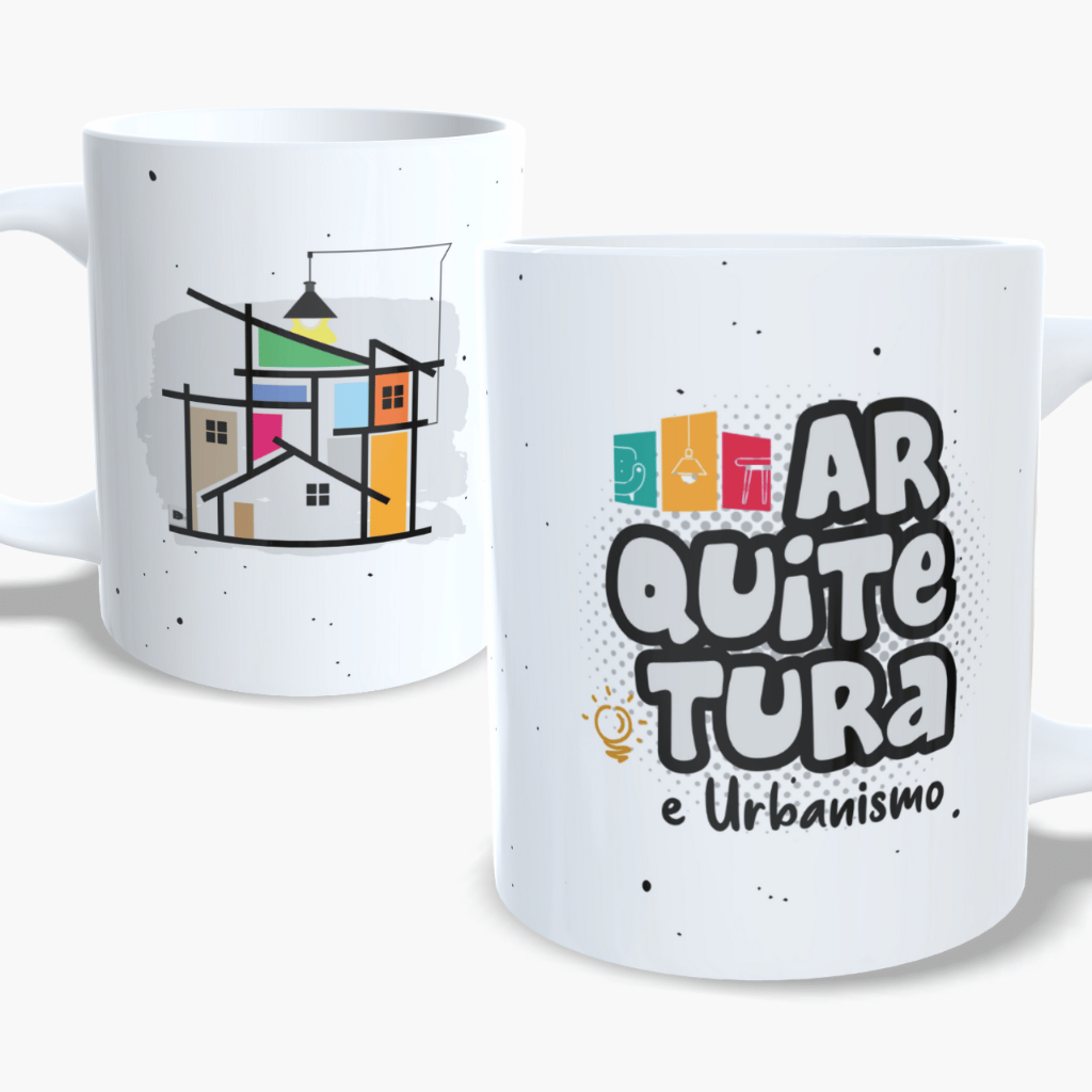 Caneca Arquiteto Profissão Xícara Arquitetura Presente Criativo em Porcelana 325ml