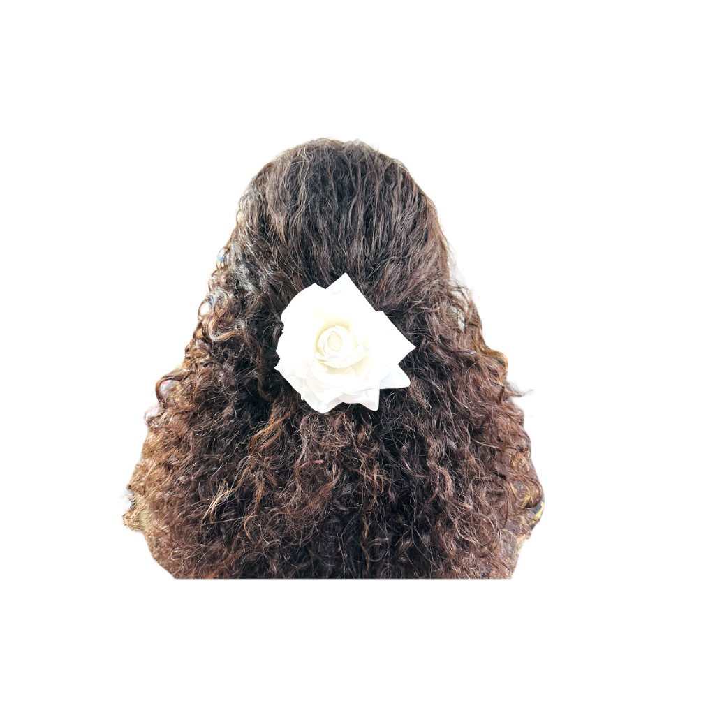 Rosa Branca Presilha De Cabelo Aveludada Acessório Cigano Branca em Oferta na Shopee