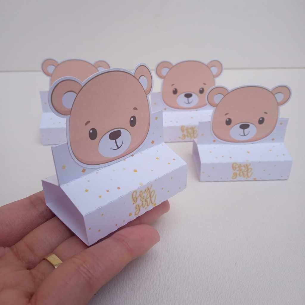 Porta Bis Duplo Personalizado Ursinho chá de bebê /chá Revelação /Lembrancinha de Festa/Aniversário /Ursinho