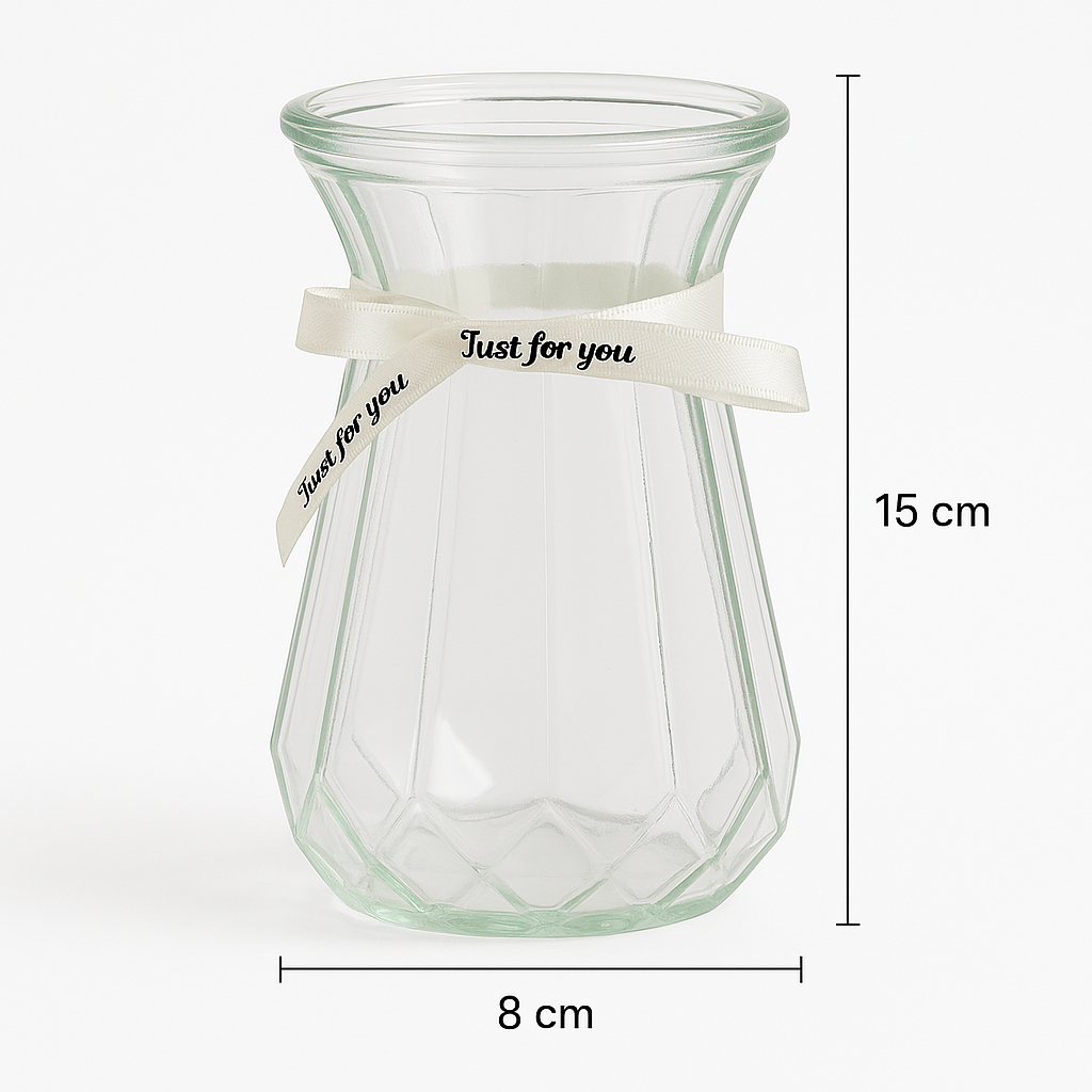 Kit 5 Mini Vaso de Vidro Geométrico 14cm Transparente Decoração Sala em Oferta na Shopee