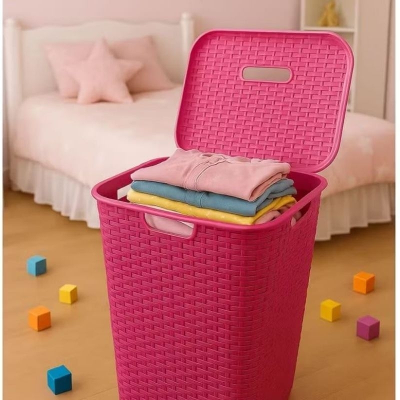 CESTO DE ROUPA RATTAN 60 LITROS em Oferta na Shopee