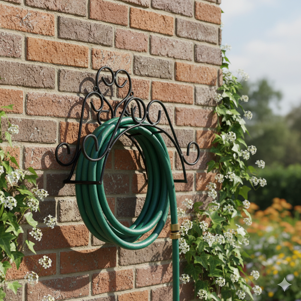 Porta Mangueira em Ferro Jardim Horta Produto Artesanal Preto Menor Preço