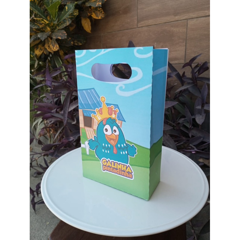 SACOLINHA GALINHA PINTADINHA PEGUE E MONTE LEMBRANCINHA PERSONALIZADO FESTA ANIVERSÁRIO