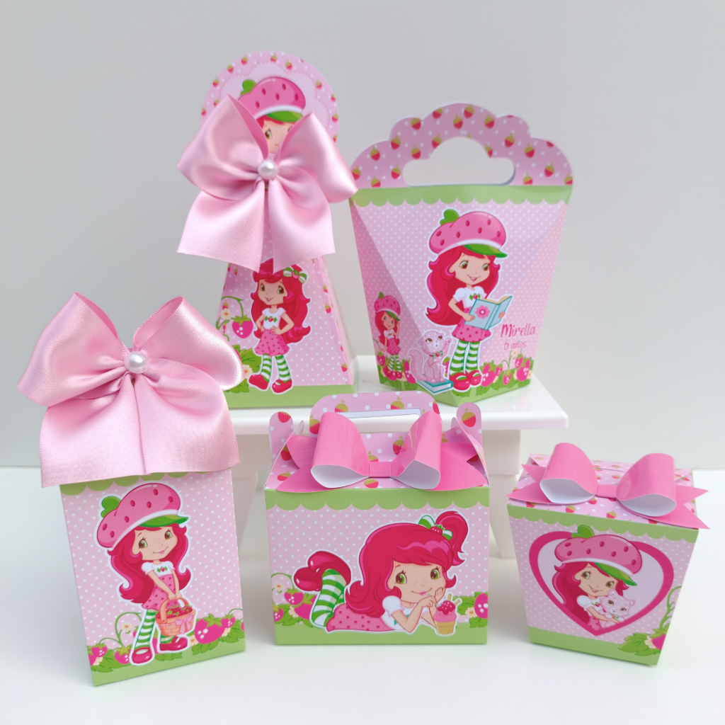 Kit Festa Moranguinho l Princesas Disney l Personalizados l Lembrancinha para Festa l kit Caixas