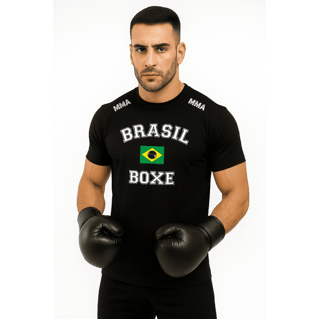 Camiseta de Boxe Masculina Brasil Atleta Treino Luta Academia 100% Algodão em Oferta na Shopee