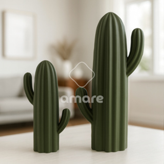 Kit 2 Cactos Decorativos Minimalista – Escultura Moderna de Mesa para Sala, Quarto ou Escritório em Oferta na Shopee