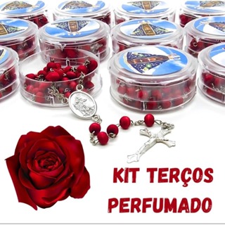 KIT 12 Terço Perfumado Com Cheiros De Rosas Nossa Senhora Aparecida, OTIMA QUALIDADE em Oferta na Shopee