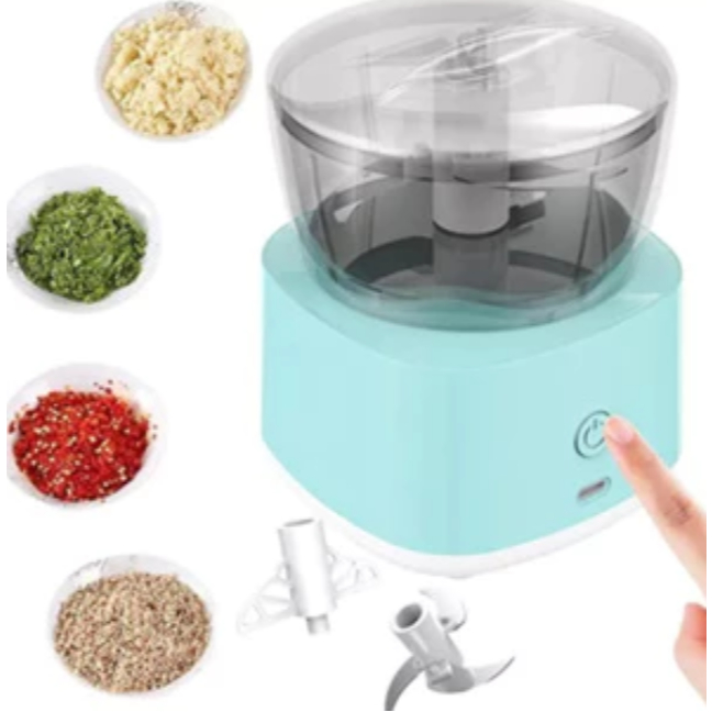 Mini Processador E Triturador De Alimentos Elétrico Potente - 250ml Bivolt Para ligar 2 cliques rápidos