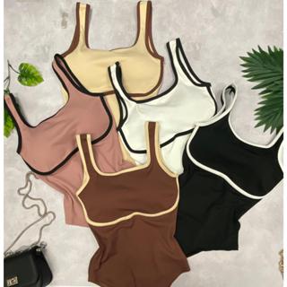Body Feminino Canelado Bicolor Faixa Moda Verão Andreia em Oferta na Shopee