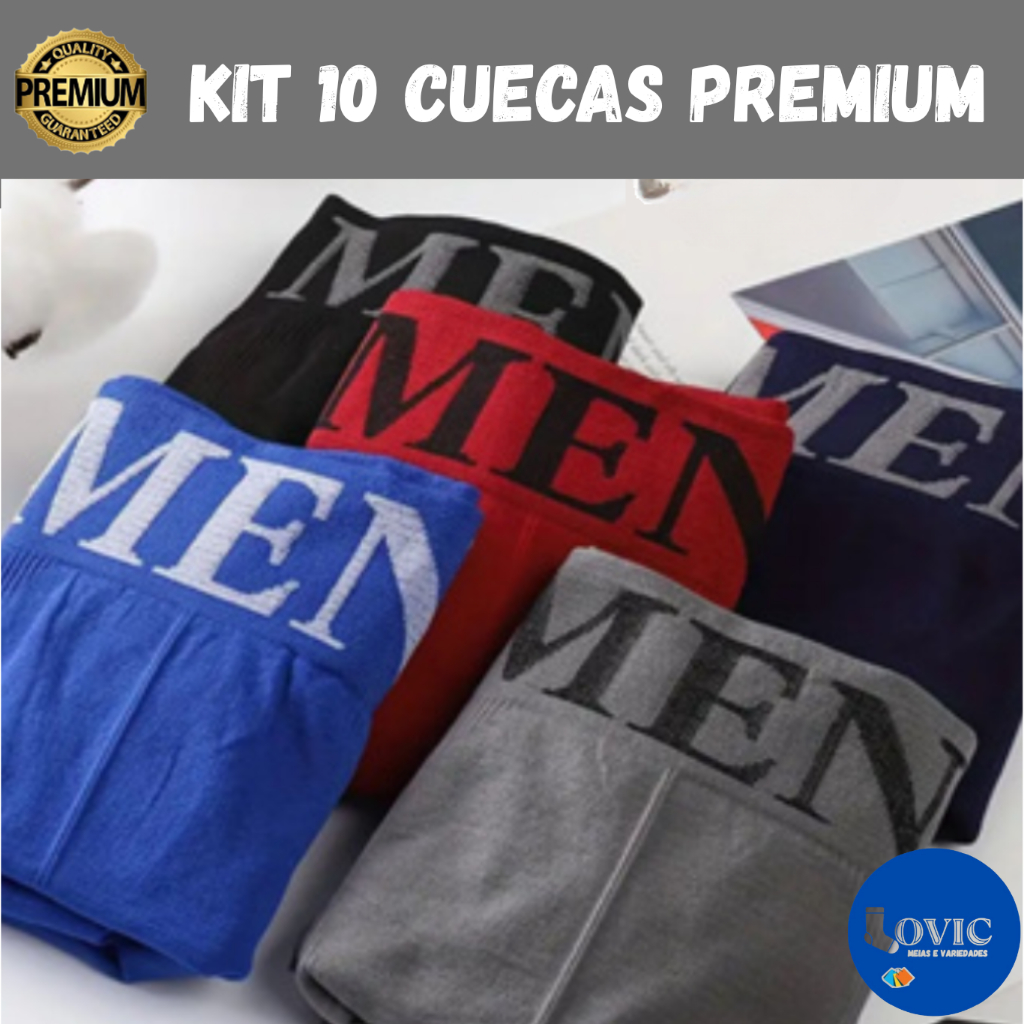Kit 10 Cuecas Boxers Masculina Cueca Adulto de Microfibra ou Kit 4 Cuecas