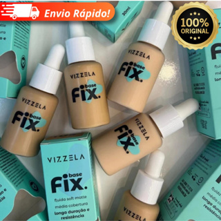 Base Fluida Liquida Vegana Matte Fix Vizzela - Media Cobertura / Soft Matte em Oferta na Shopee