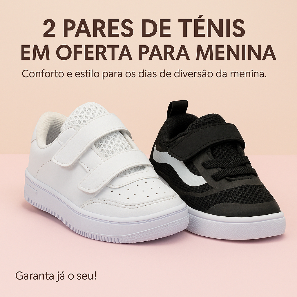 Kit 2 Pares Menina Infantil – Dois Estilos Diferentes com Conforto Garantido - Pronta Entrega