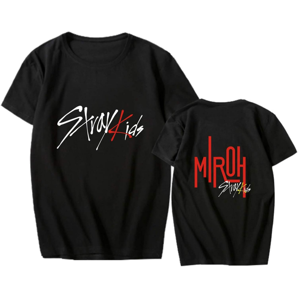 Camiseta Kpop Stray Kids Miroh Lançamento Algodão Vintage Coreano Tshirt Blusa Feminina Unissex