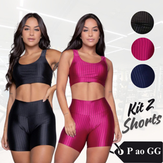 Kit C/ 2 Shorts Legging 3D Feminino Fitness Academia Em Suplex Meia Coxa em Oferta na Shopee
