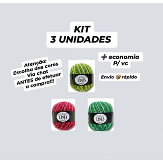 Kit com 3 novelos 🧶 Barbantes Degrade B&B Fio 6-  200g*Escolher as cores via chat* em Oferta na Shopee