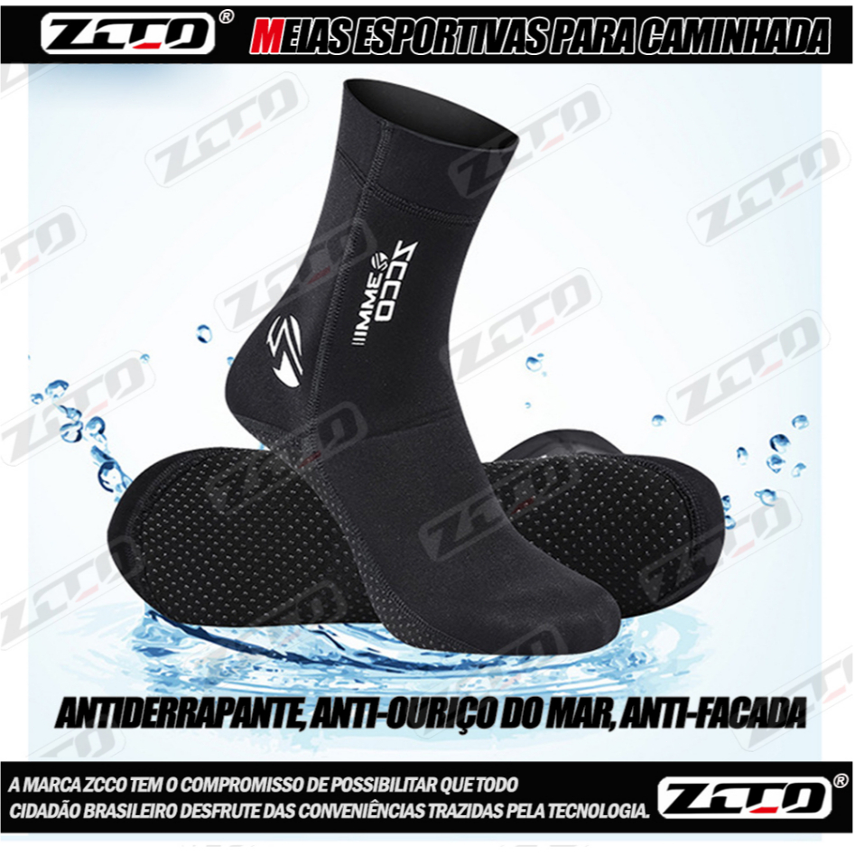 Meia De Neoprene Zcco 3mm P/ Mergulho Beach Palma Pesca em Oferta na Shopee