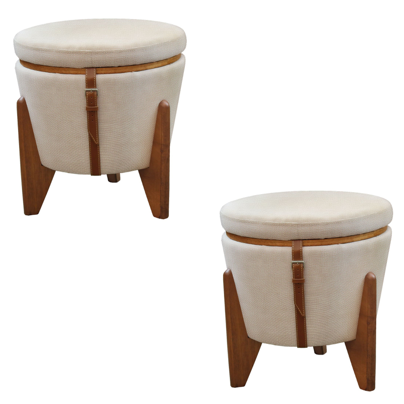 Conjunto - 2 Puffs Banqueta Fênix Baú Mesa Castellar Móbile em Oferta na Shopee