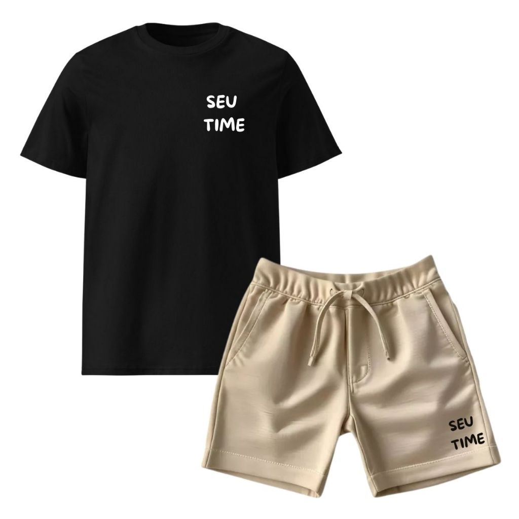 Kit Infantil 2 Peças Com 1 Camiseta e 1 Short Time de Futebol Conjunto Seu Time Bermuda Moletom Camisa Infantil em Oferta na Shopee