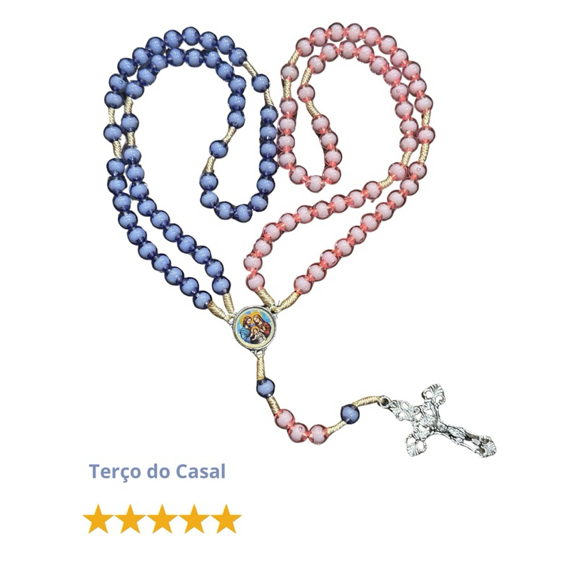 Terço do Casal - Original Católico Resina e Metal em Oferta na Shopee