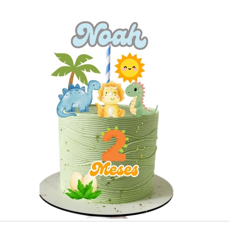 Topo de bolo personalizado Dinossauro baby - festa aniversário mesversário