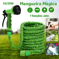 Mangueira Mágica 10M/20M Extensível Elástica Flexível 7 funções Jato Jardim Lavagem de Carro