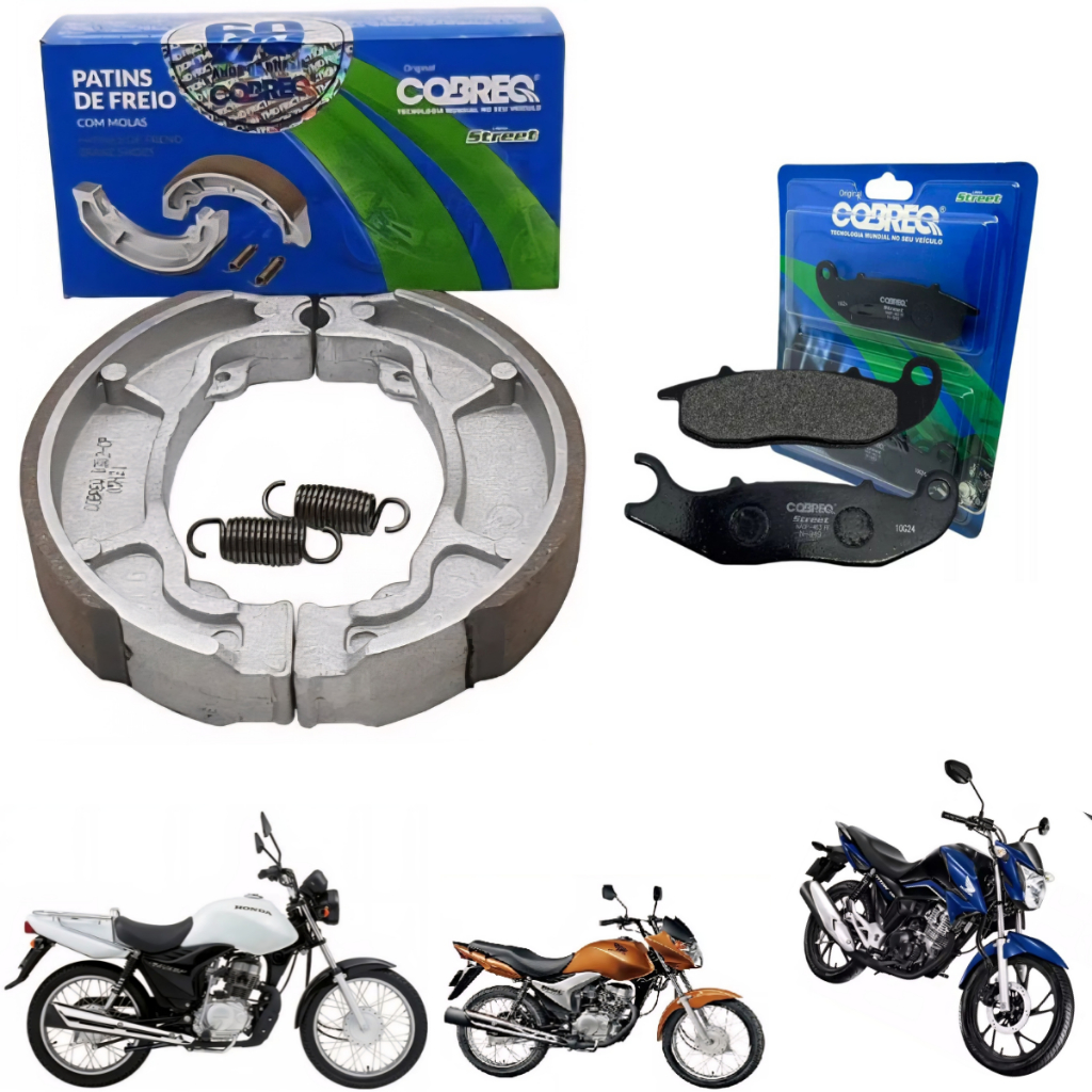 Kit Lona Patim Freio + Pastilha Dianteira CG 160 FAN ESDi 2015 2016 2017 MOTO C/ FREIO CBS NÃO SERVE