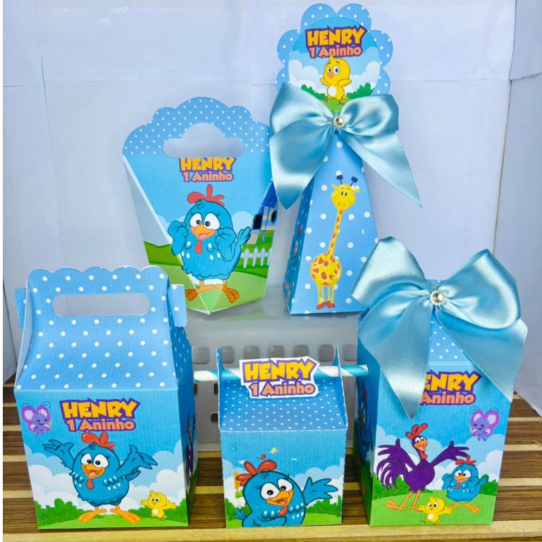 Kit Festa Galinha Pintadinha Azul Personalizados Lembrancinha Aniversário Infantil