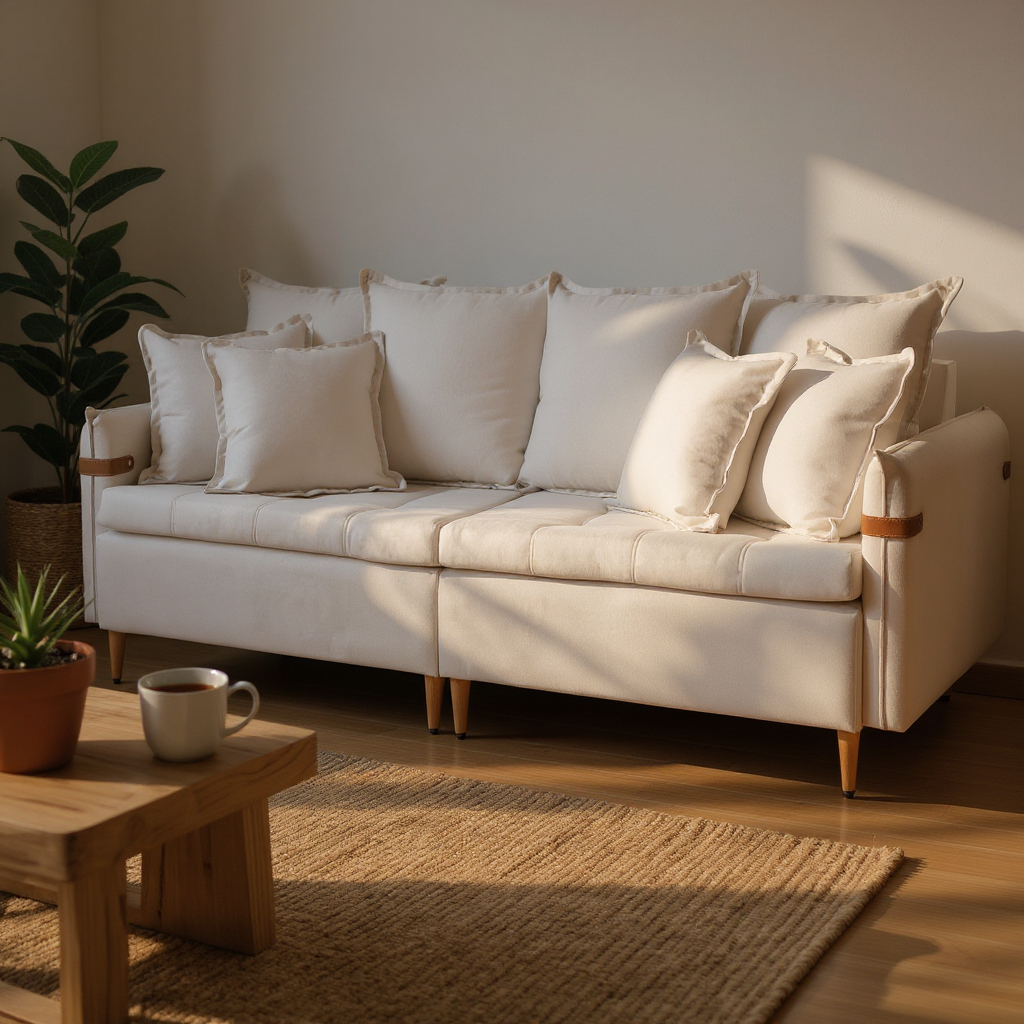 Sofá Fixo Atlas 3 Lugares Luxo 1,80 M Castellar Móbile em Oferta na Shopee