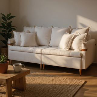 Sofá Fixo Atlas 3 Lugares Luxo 2,00 M Castellar Móbile em Oferta na Shopee