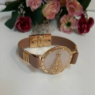 Pulseira Feminina Nossa Senhora Aparecida Bracelete Acessório Feminino Bijuterias