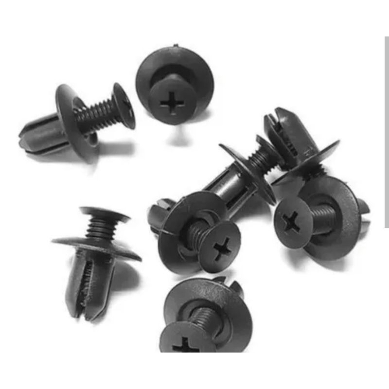 Pack 100 fixadores fender parafuso plastico para-choque de carro