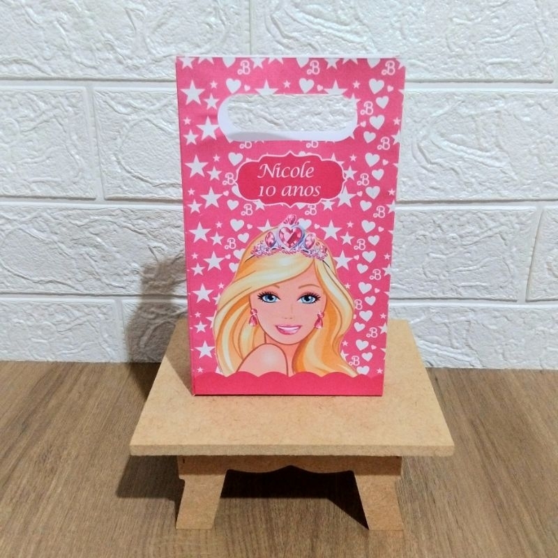 Sacolinha Personalizada Barbie  tamanho ( P) lembrancinha  festa  aniversário