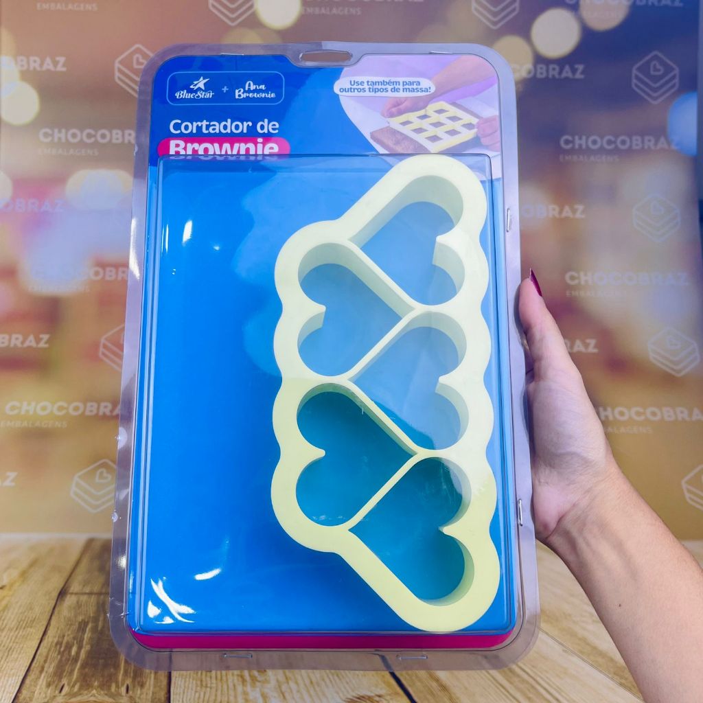 CORTADOR DE BROWNIE CORAÇÃO 6x6 Blue Star OFF em Oferta na Shopee
