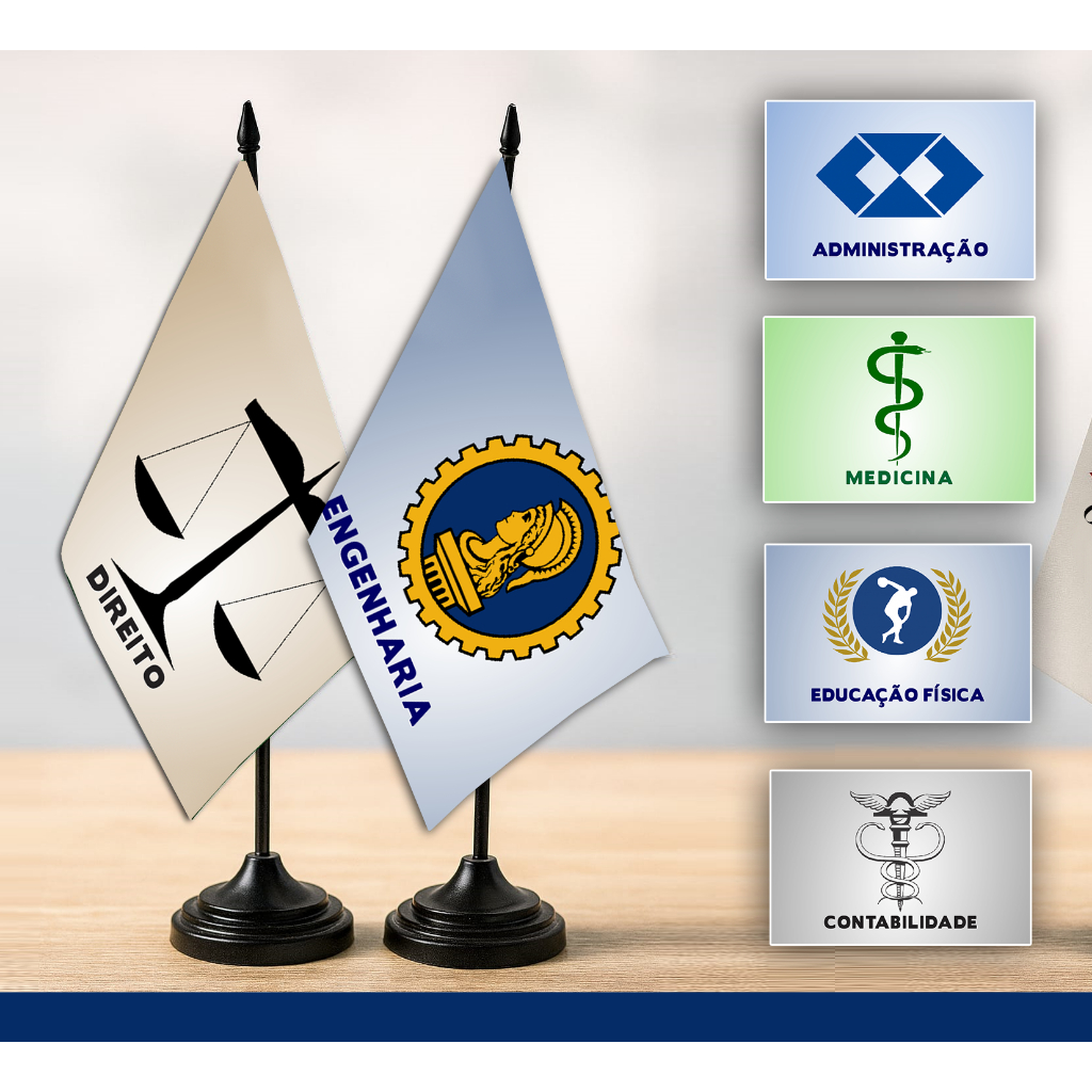 Bandeira enfeite de Mesa - kit Presente Profissões Curso Medicina administração enfermagem administração contabilidade