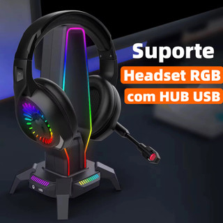 Suporte Para Headset Gamer RGB, HUB, 3.0 USB Suporte de Fone de Ouvido Suporte de Mesa S331