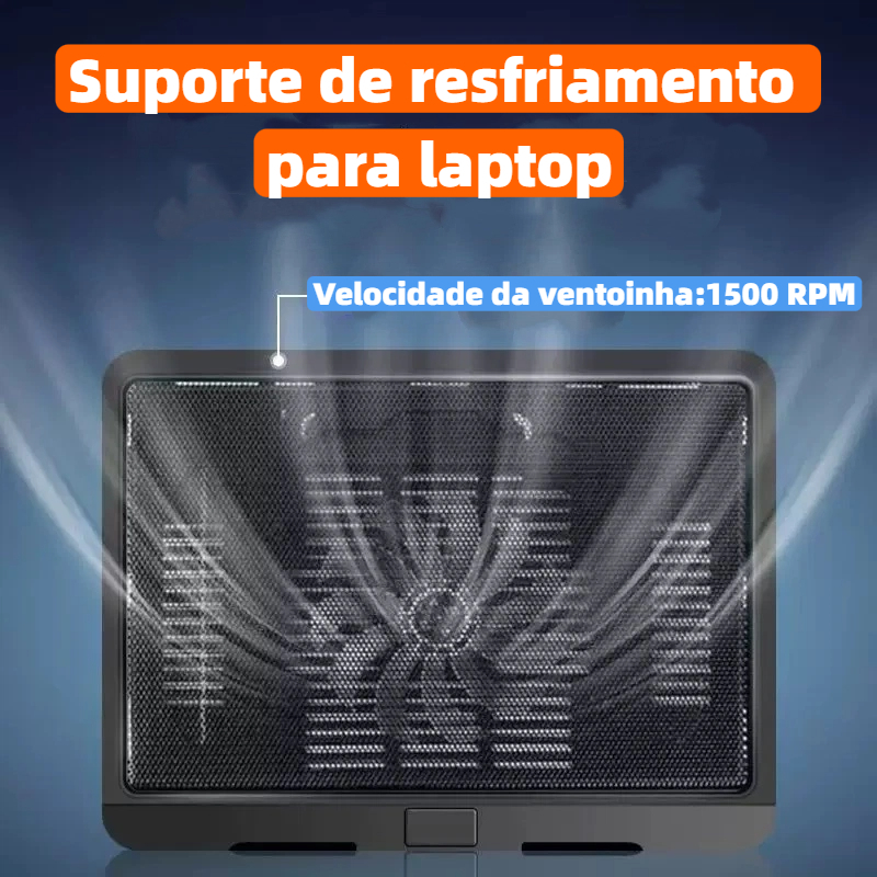 Base Cooler  Notebook, LED, Laptop 1500rpm suporte Notebook Base Refrigerada Ventilação Silenciosa B1010[