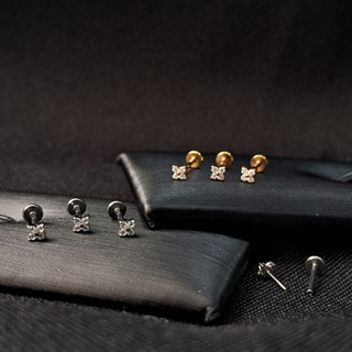 Kit 3 ou Unidade Piercing Titânio Push Pin Mini Flor Trinity Trevo Borboleta – Tragus Helix Nariz em Oferta na Shopee