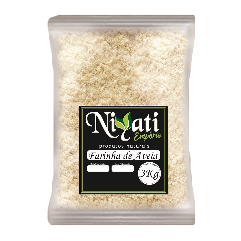 Farinha de Aveia 3kg Rica em Fibras, Proteínas, Vitaminas e Minerais Niyati em Oferta na Shopee