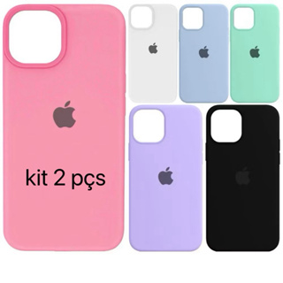 kit 2 Unidades(Com 2 cases) Capinha Case Silicone Aveludada Para iPhone 15 15Pro 15Promax em Oferta na Shopee