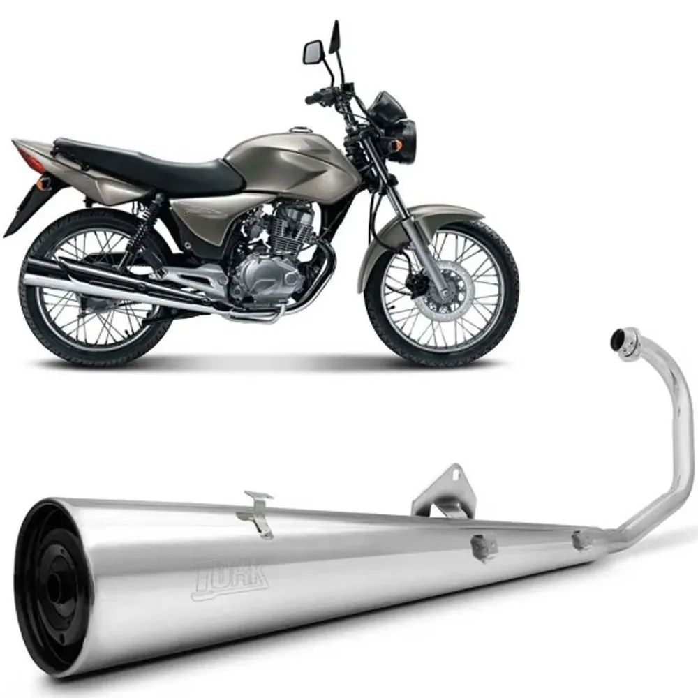 Escapamento titan 150 ks/es 2004 a 2008 modelo original cromado fortuna